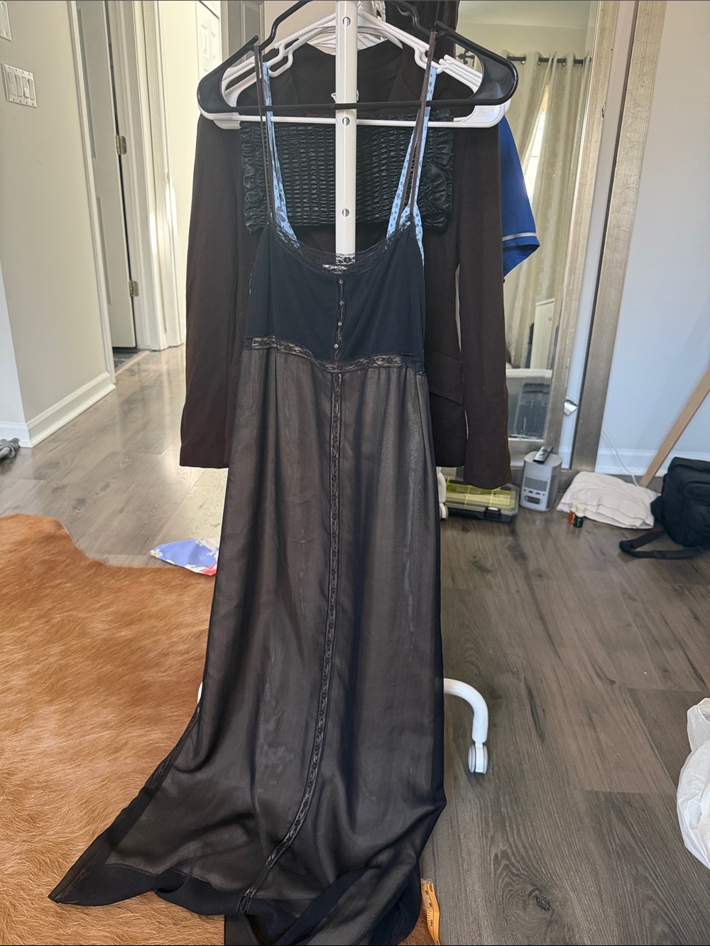 Black Spaghetti Strap Maxi Dress - Elegant Evening Slip